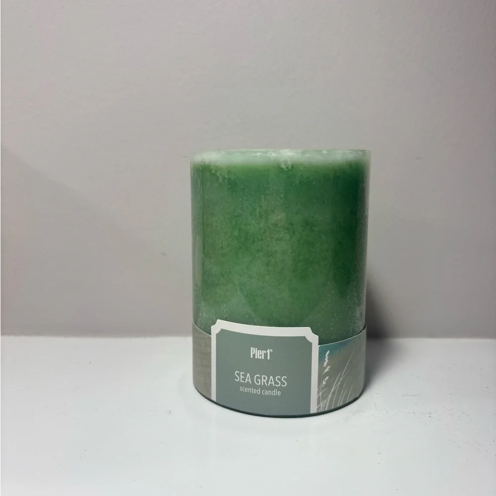 Pier 1 Imports Sea Grass Candle 3x4 Pillar Rare